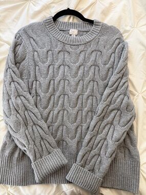 A New Day Cable Crewneck Sweater - Size M, Gray